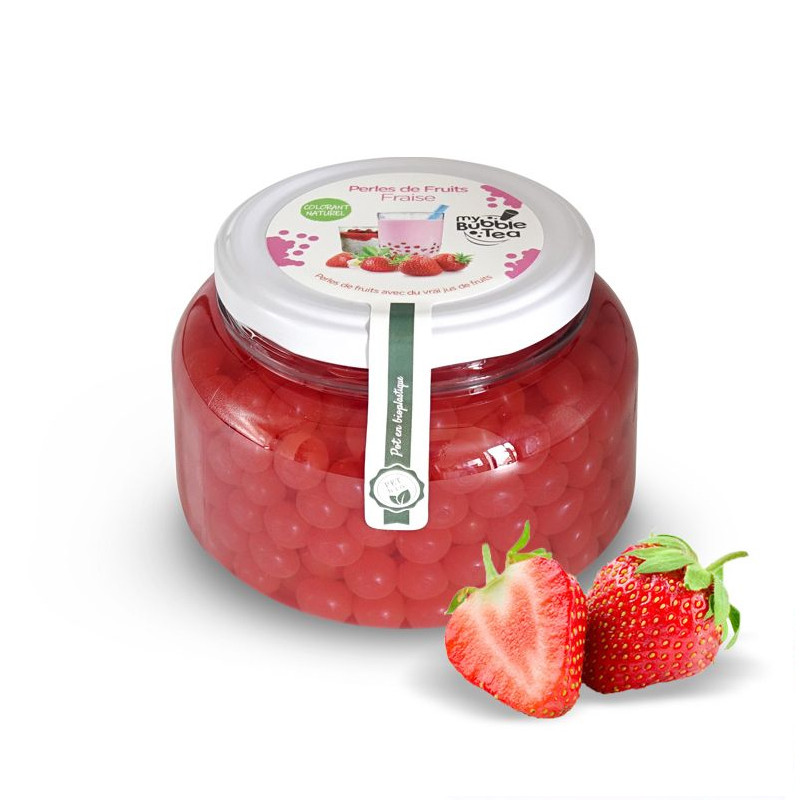 Le pot de conservation fraise en verre